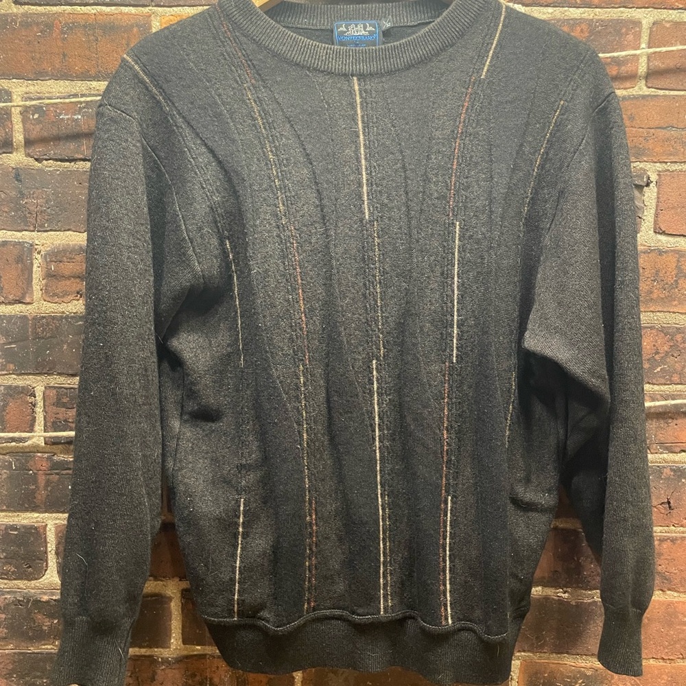 Pendleton Men's Black Sweater with Multicolor Stripes